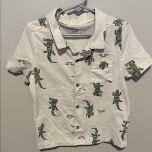 Carter's Green Dinosaur Print Button Down Shirt